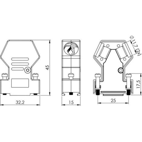 encitech DYZK09-K 6560-0202-01 Capot SUB-D Nombre de pôles: 9 zinc moulé sous pression métal 1 pc(s) (1/3)