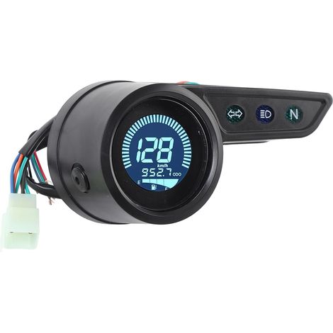 Compteur de vitesse moto, tachymètre numérique LCD universel avec (1/4)