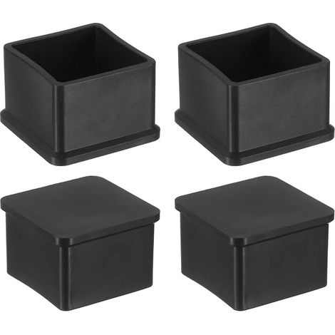 Pack of 4 Plastic Furniture Foot Caps 35 x 35 mm Black (1/5)