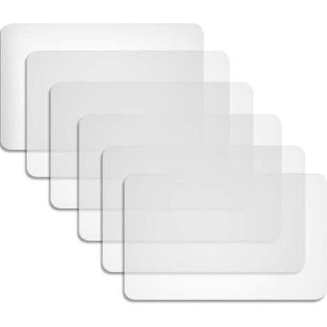 BelleRise - Lot de 6 sets de table transparents en plastique résistant à la chaleur, 40 x 30 cm, lavables, cuisine/salle à manger (1/5)