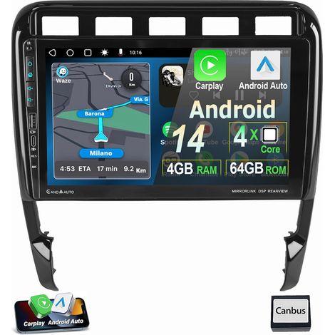 9" Pour Porsche Cayenne 9PA 2002-2010 Android 14 Carplay Autoradio GPS 2+64G (1/5)