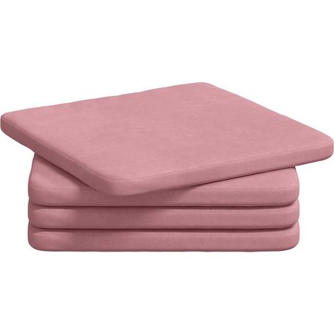 Maison Exclusive - Cuscini per Seduta 4 pcs Rosa 40 x 40 x 3 cm Velluto