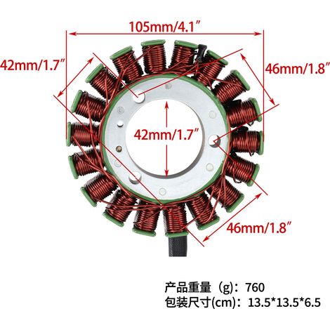 Magneto-Stator-Generatorspulen für Motorräder, passend für CN250 Elite, CH250, CF250 und Baja. (1/4)
