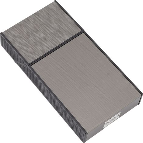Boîtier à Cigarettes Métallique Anti-Pression en Alliage d'Aluminium - Étui Fin pour Voyage d'Affaires Noir (1/5)