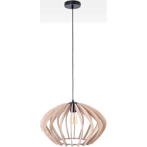 Plafonnier rétro en bois MDF  E27 Ø48 cm