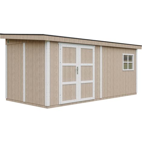 Abri de Jardin Qualité Premium 11,47 m² - H231x248x530 cm - Timbela M940-TERRA BROWN (1/5)