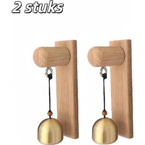 Pièces détachées - Sonnette - Carillon éolien - Sonnette pour commerçants - Carillon éolien vintage en bois - Cloche en laiton - Autocollant - Sonnettes de magasin - Jaune (1/4)