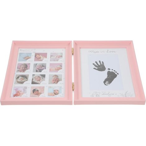 Cadre photo empreintes de mains et de pieds de bébé garçon (1/5)