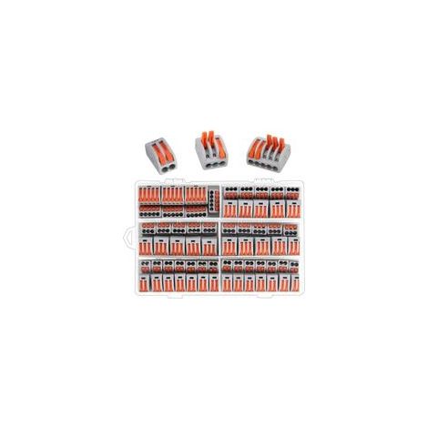 Connecteur de Fil Compact, 100pcs Connecteur Electrique, Connecteur d'écrou de Levier, Bornes de Connexion Automatique avec 50pcs 3 Trous/40pcs 2 Trous/10pcs 5 Trous (1/4)