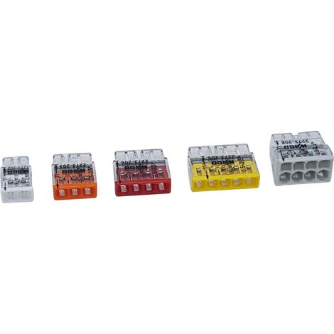 Bornes de connexion - Lot de 100 - Plastique transparent - Série 2273 compacte - Pour installation électrique domestique - 0,5 à 2,5 mm² (1/5)