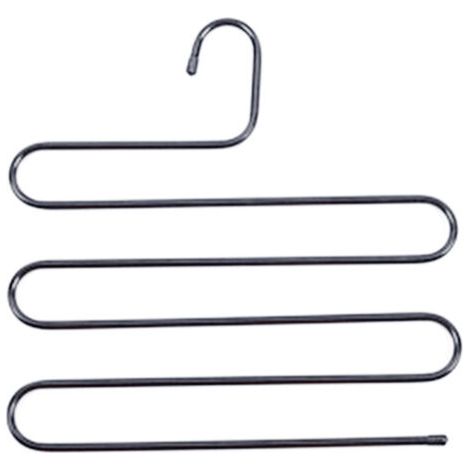 (14.17 x 14.17 inch, 2-Pack, Black) Stainless Steel S-Type Clothes Pants Hangers Closet Storage Organizer for Trousers Jeans Scarf Hanging (1/5)