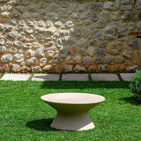 Table basse ronde design moderne terrasse jardin Fade T1-C Couleur: Beige (1/5)