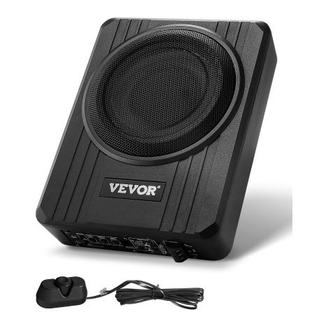 Untersitz Auto Subwoofer 400 W 203 mm schlanker Auto Subwoofer mit Stromversorgung, Subsystem mit eingebautem Verstärker, Hoch-/Niedrigpegel-Eingang und Lautstärkeregler für SUVs Lkws