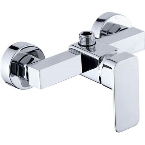 Robinet de douche mural chromé moderne avec mitigeur de douche pour eau froide et chaude (1/5)