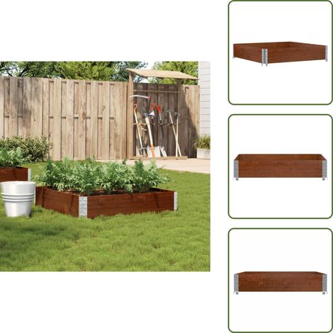 The Living Store Jardinière marron 100x100 cm bois massif de pin - Jardiniered'extérieure - Jardinière Bois - Pot De Fleurs Extérieur - Bac Plante - Décoration Jardin