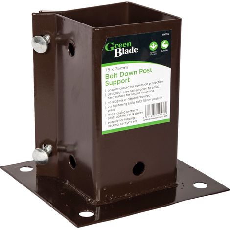 75mm x 75mm (3" x 3") Metal Garden Fence Post Holder / Spike (1/5)