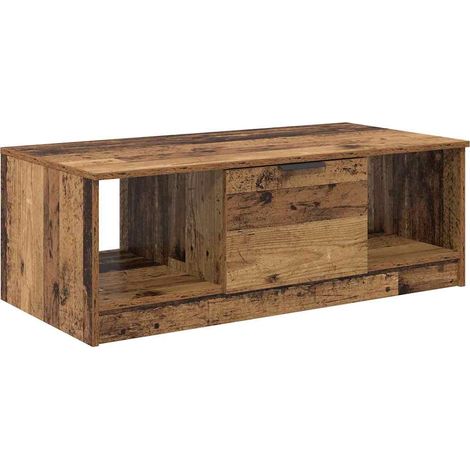 Maison Exclusive - Tavolino da salotto con cassetto Legno vecchio 102 x 50 x 36cm