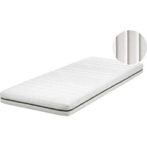 Colchón individual relleno de espuma poliéster funda extraíble con cremallera blanco 80 x 200 cm Enchant (1/5)