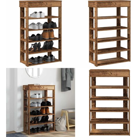 vidaXL Schuhregal Altholz-Optik 60x30x98 cm Holzwerkstoff (1/5)
