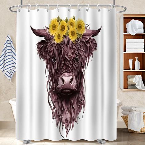 Ensemble rideau de douche polyester avec anneaux 180x180 Étanche rideau étanche pour les fêtes de fin d’année (1/5)