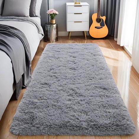 1 Tapis 80x150cm, Poil Long Moelleux, Microfibre Antidérapante, Salon Chambre (1/5)