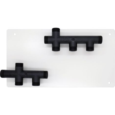 Noyon & Thiebault – Platine avec collecteurs FIXSYSTEM pour chauffe-eau – Acier et Grivory noir – Entraxe 55mm – Résistance 8 bars – Installation simple