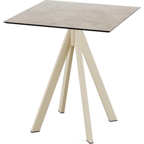 Infinity table de bistrot avec piètement sable + plateau HPL Moonstone 70x70 cm - Feros (1/3)