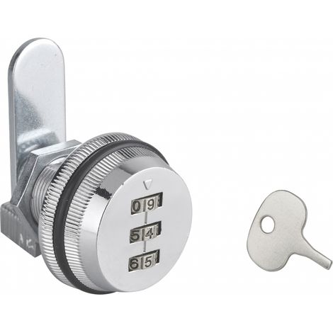 Thirard – Serrure de boîte aux lettres à combinaison 3 chiffres – Came plate chromée – Verrouillage sécurisé sans clé – Pour installations neuves et remplacement