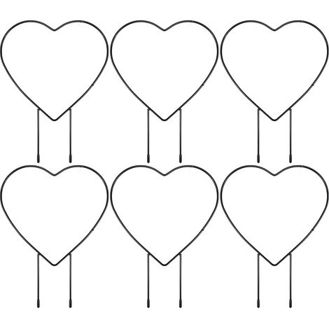 Lot de 6 tuteurs pour plantes grimpantes, treillis d'intérieur, treillis de jardin en forme de cœur pour support des plantes en pot, tuteurs en métal, tuteurs pour plantes grimpantes, support pour (1/5)