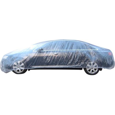Plastique jetable Transparent Housses de Voiture universelles Pluie poussière Couverture de Garage imperméable Stockage temporaire 3.8m6.6m (1/5)