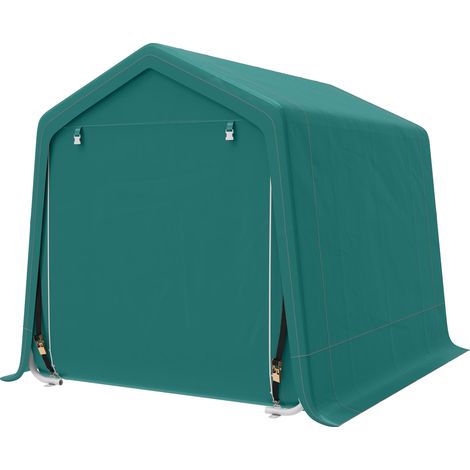 8 x 6.5 ft Outdoor Garden Storage Shed, Waterproof Bike Tent Double Roll-up Zipper Door for Garden Tools, Green (1/5)