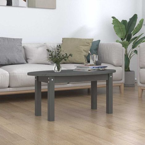 vidaXL Table basse Gris 80x40x35 cm Bois massif de pin (1/5)