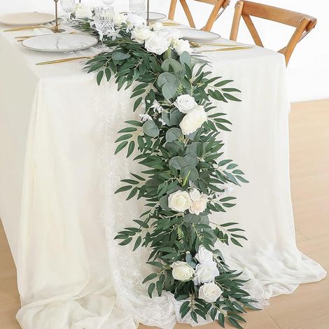 Guirlande Fausse Fleurs - Vigne de Roses Artificielles 170 cm - Décoration pour Arche de Mariage Jardin Réception - 1 Pièce (1/5)