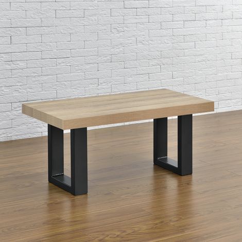 [En.Casa] – Set de 2 pieds de meuble rectangulaires en acier noir 30 x 43 cm – Kit de montage inclus – Pour banc design (1/7)