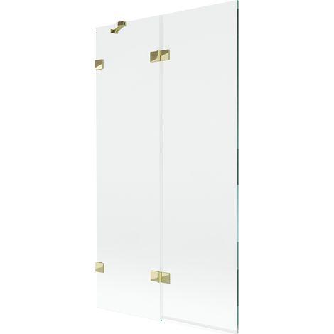 Mexen Lunar paravent de baignoire à 2 volets gauche 100 x 150 cm, transparent, doré - 897-100-100-50-00-L (1/5)