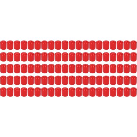100 embouts de vis ronds et flexibles en PVC ignifugé, rouges, de 18 mm