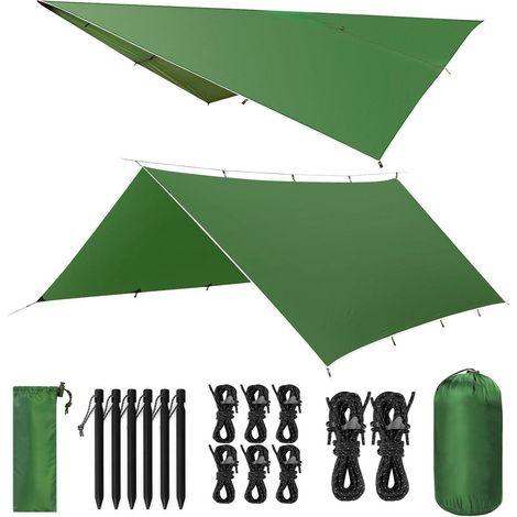 VOSOIR Tarp 3x4M Wasserdicht Ultraleicht Camping Zeltplane + Zubehör (1/5)