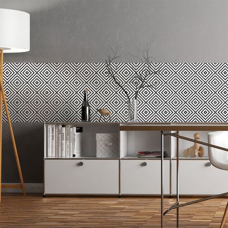 Sticker Mural Carrelage adhésif Cuisine Salle de Bain - 15 STICKERS CARREAUX DE CIMENT SCANDINAVE GROENLAND - 15stickers10x10cm (1/5)