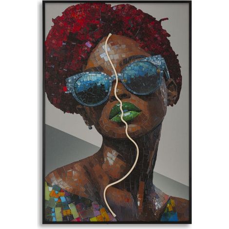 Tableau Imprimé à LED "Afro" 60x90cm Multicolore (1/5)