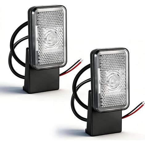 feux de position latéraux à LED blancs pour remorque, avant et clignotants latéraux pour camion 12/24V avec réflecteur, pour camping-cars, fourgons, bateaux, caravanes (1/5)