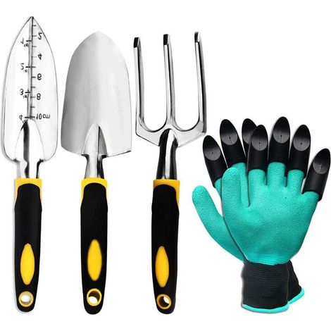Ensemble - d’outils solides 5 pièces incluant pelle,râteau,sécateurs,ciseaux et mini-outils de jardinage pour plantation et entretien du sol (1/5)