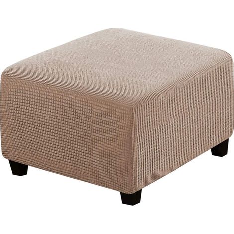 Housse de tabouret carrée élastique pour tabouret de rangement et repose-pieds (kaki) (1/5)