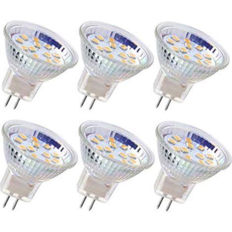 Lot de 6 spots LED MR11 GU4, 3 W, 18 LED, non dimmables, 12 V AC/DC, équivalent halogène - FO (1/5)