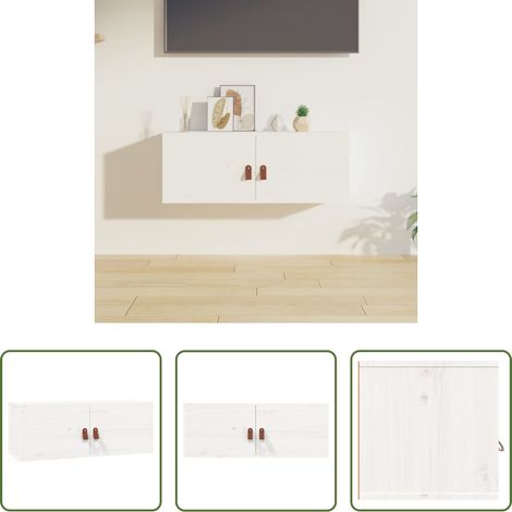 Kiefer Holz - Wandschrank Weiß 80x30x30 cm Massivholz Kiefer (1/5)