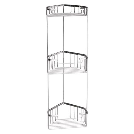 Soporte de jabón angular de acero inoxidable de tres niveles.