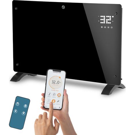 Randaco Elektroheizung Konvektor-Heizung Glas-Konvektor Mit LCD Display App-Steuerung Offene Fenster Erkennung 2000W