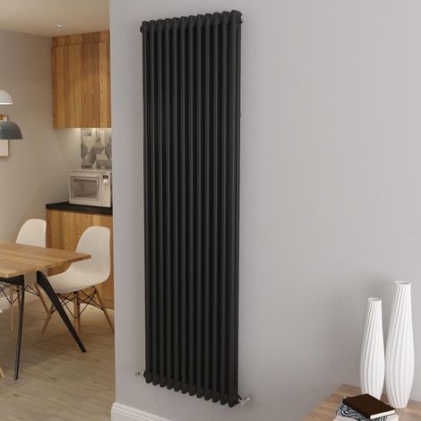 AICA 1800x560mm 2 Column Vertical Black Radiator Central Heating Cast Iron Style (1/5)