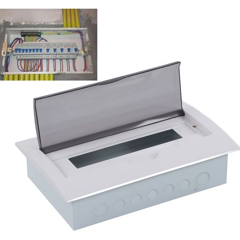 Boîte de distribution électrique intérieure encastrée pour disjoncteurs à 18 voies, montée sur les murs intérieurs avec rail DIN, conception robuste. (1/5)