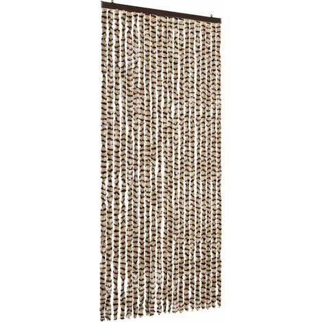 vidaXL Cortina mosquitera beige y marrón chenilla 90x220 cm (1/2)