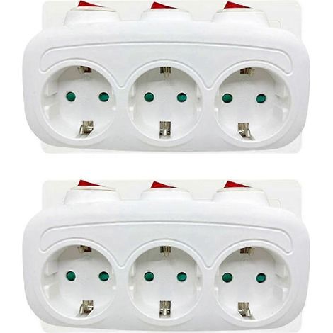 Multifunktionale Steckdosenleiste mit 3 Einzelschaltern, tragbarer Stromwandler (EU-Stecker) (1/5)